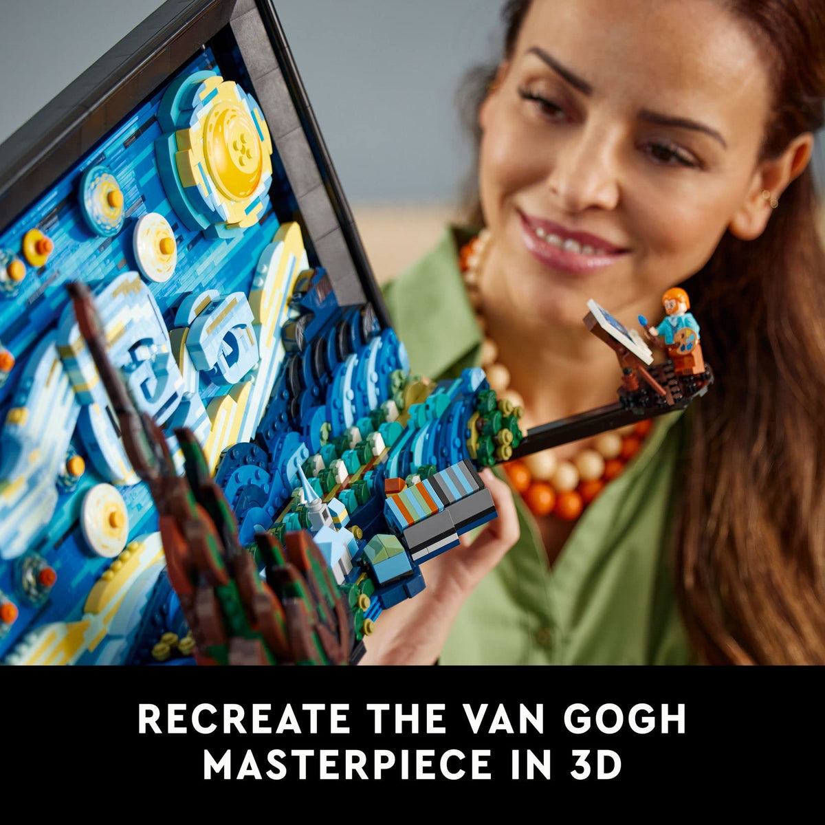LEGO Ideas Vincent Van Gogh The Starry Night - Building Set for Adults, Ages 18+ - Beautifully Detailed Home Wall Art Decor - Gift for Men & Women - 21333