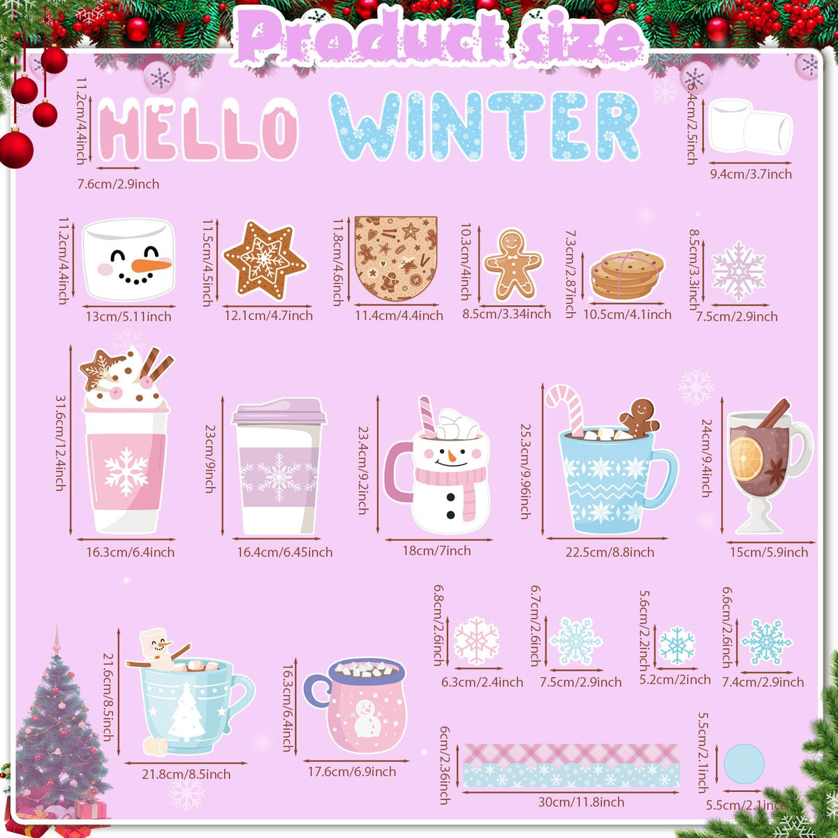 Funrous 71 Pcs Winter Bulletin Board Set Holidays Around The World