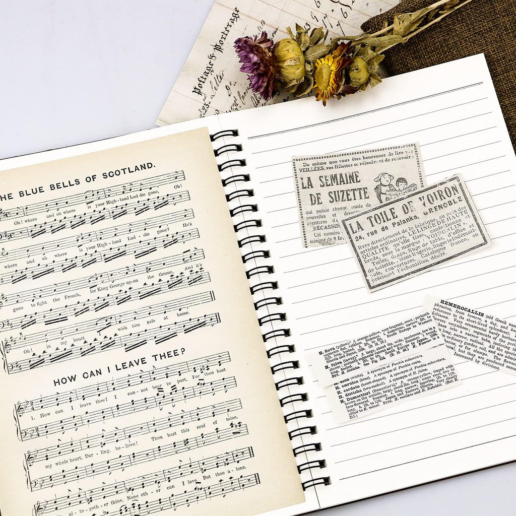 BILLIOTEAM: Vintage Scrapbook Paper Sheets for Junk Journaling (120-Piece)