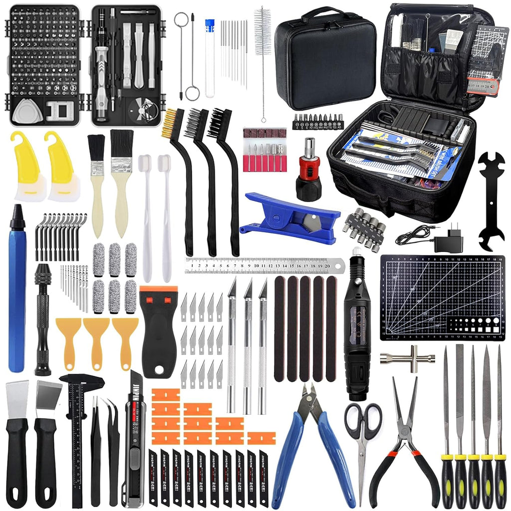 3D Printer Tool Kit: 262-Piece Accessory Set with Nozzle Kit & Mini Electric Grinder