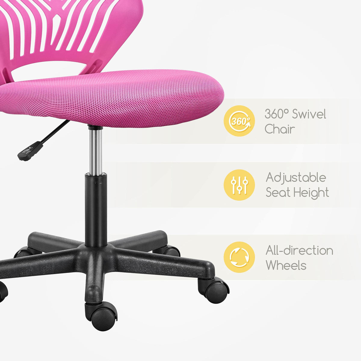 Yaheetech Small Desk Chair, Armless Adjustable Swivel Seat, Green