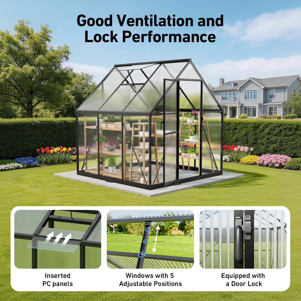 Windproof Tunnel Greenhouse with Thermometer (Multiple Sizes)