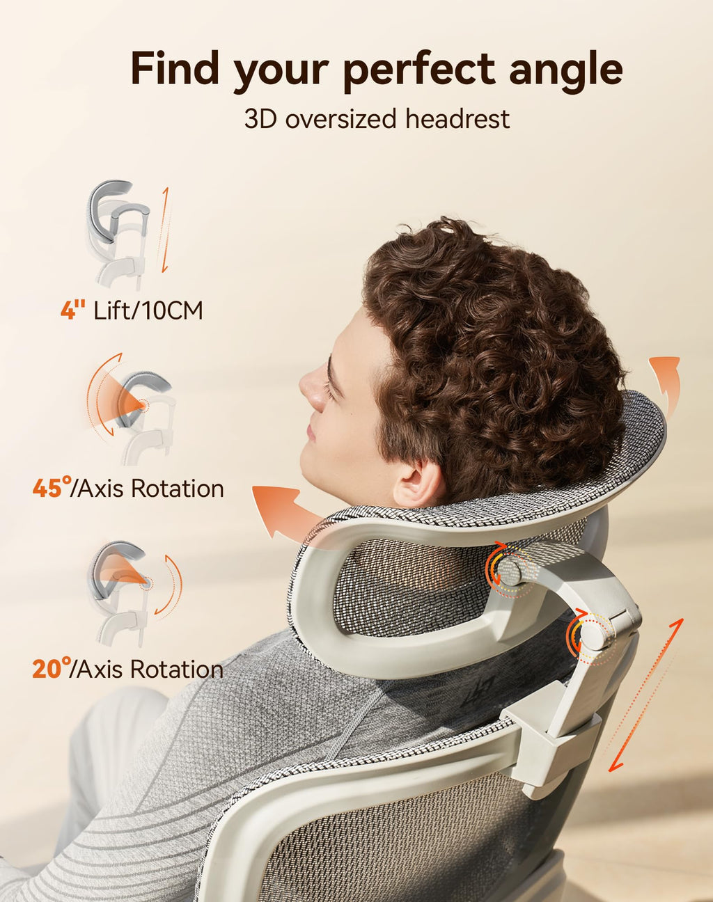SIHOO M18 Ergonomic Office Chair, Mesh Back Desk Chair with Headrest