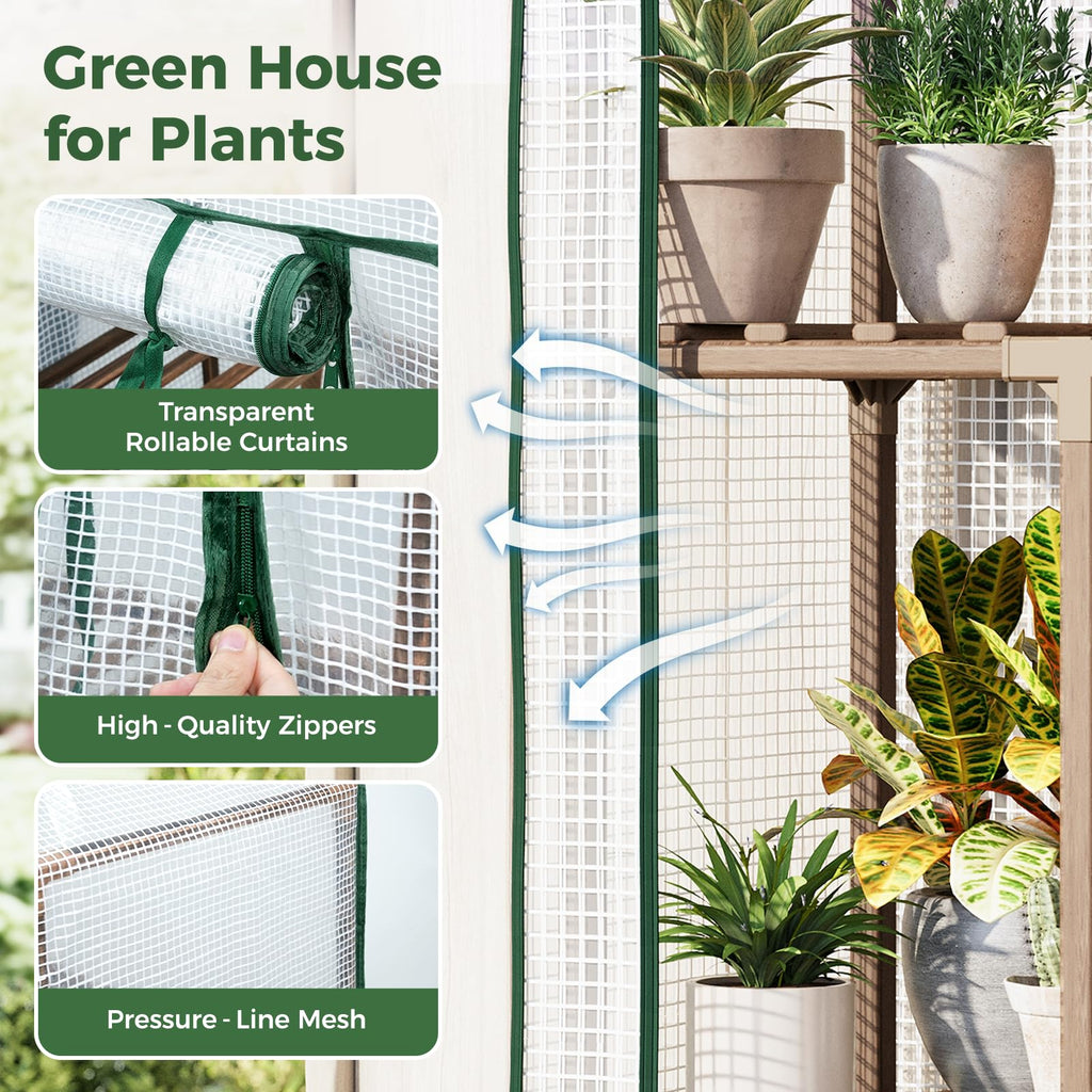 Bamworld 2- and 3-Tier Mini Greenhouse with Optional Grow Light