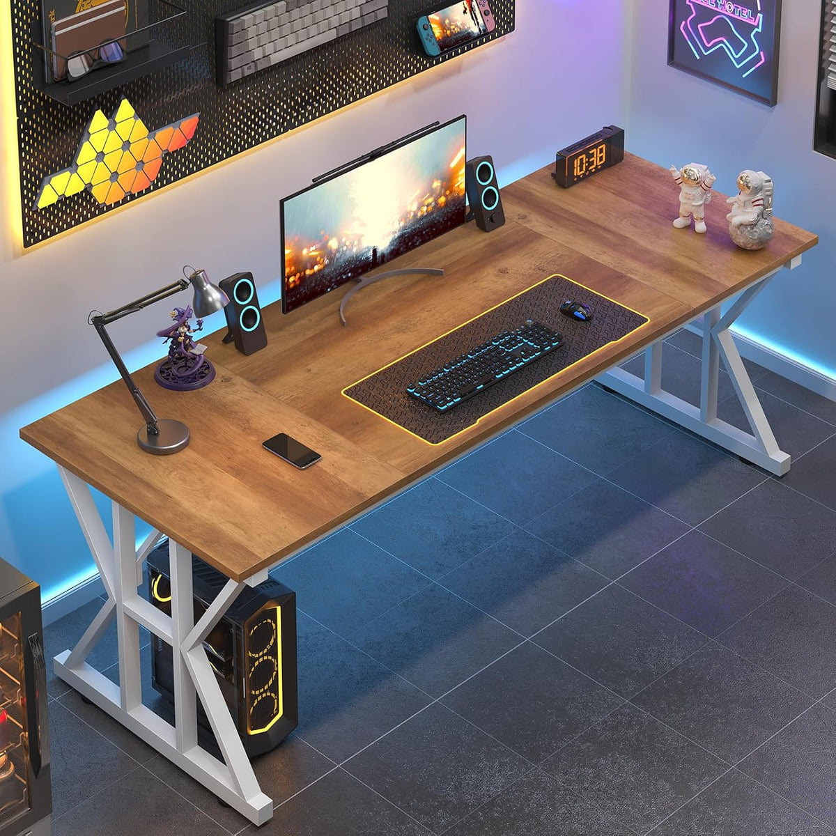 63" Large Computer Desk with Thickened Frame for Home Office, Living Room