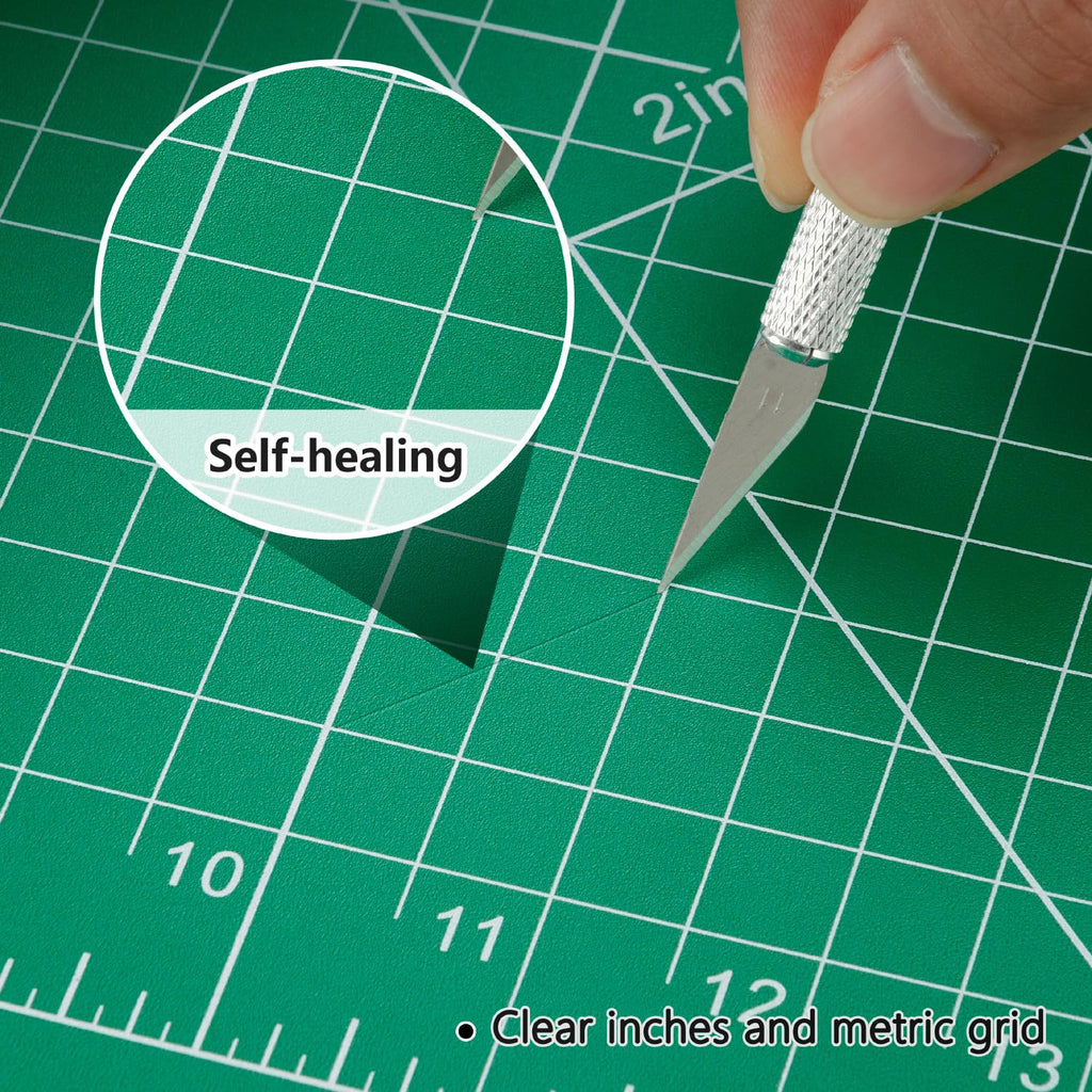 WORKLION 12" x 18" Art Self Healing PVC Cutting Mat, Double Sided, Gridded Rotary Cutting Board for Craft, Fabric, Quilting, Sewing, Scrapbooking Project……