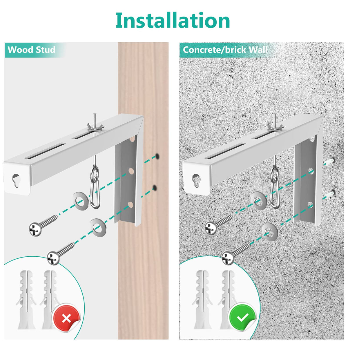 WALI Universal Projector Screen Ceiling Mount, Holds up to 66 lbs