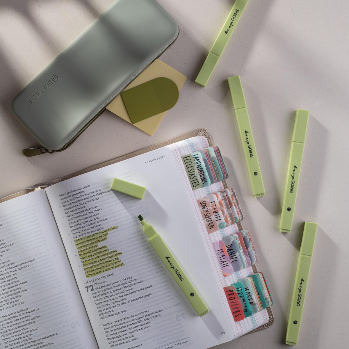 DIVERSEBEE Bible Highlighters with Soft Chisel Tip, No Bleed (Pastel)