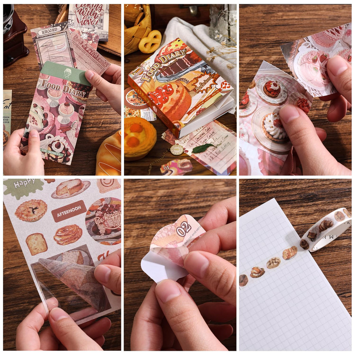 emmoolife 348 Pcs Scrapbooking Supplies Kit, Vintage Aesthetic Scrapbook Kit for Bullet Junk Journal, Stationery, A6 Grid Notebook, DIY Journaling Supplies, Birthday Craft Gift for Teen Girl Women