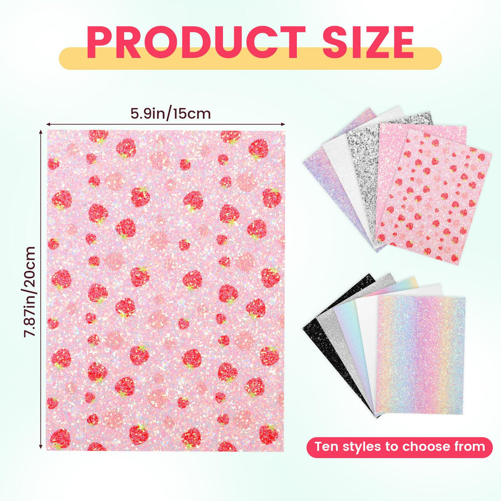 6PCS Fuse Beads Glitter Fabric Ironing Paper, 7.87 x 5.91 Inch Fuse Chunky Fabric Ironing Paper Reusable Chunky Sparkle IronPaper with PU Leather Easy to Iron Out Non-Porous for Bead Craft