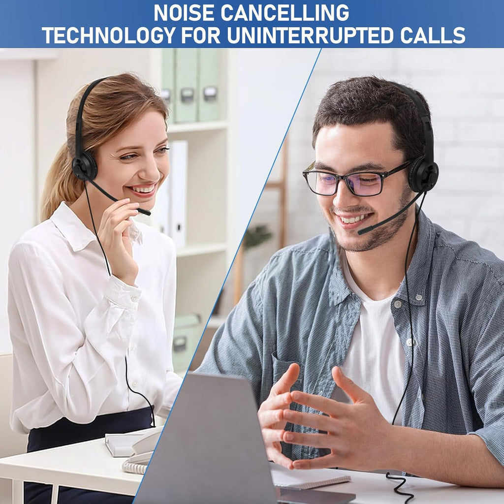 2 Pack Bulk Headphones with Microphone for Classroom Kids, On-Ear Wired Computer Headset with Rotating Mic for School Students K-12 Chromebooks PC Laptop Office Meetings