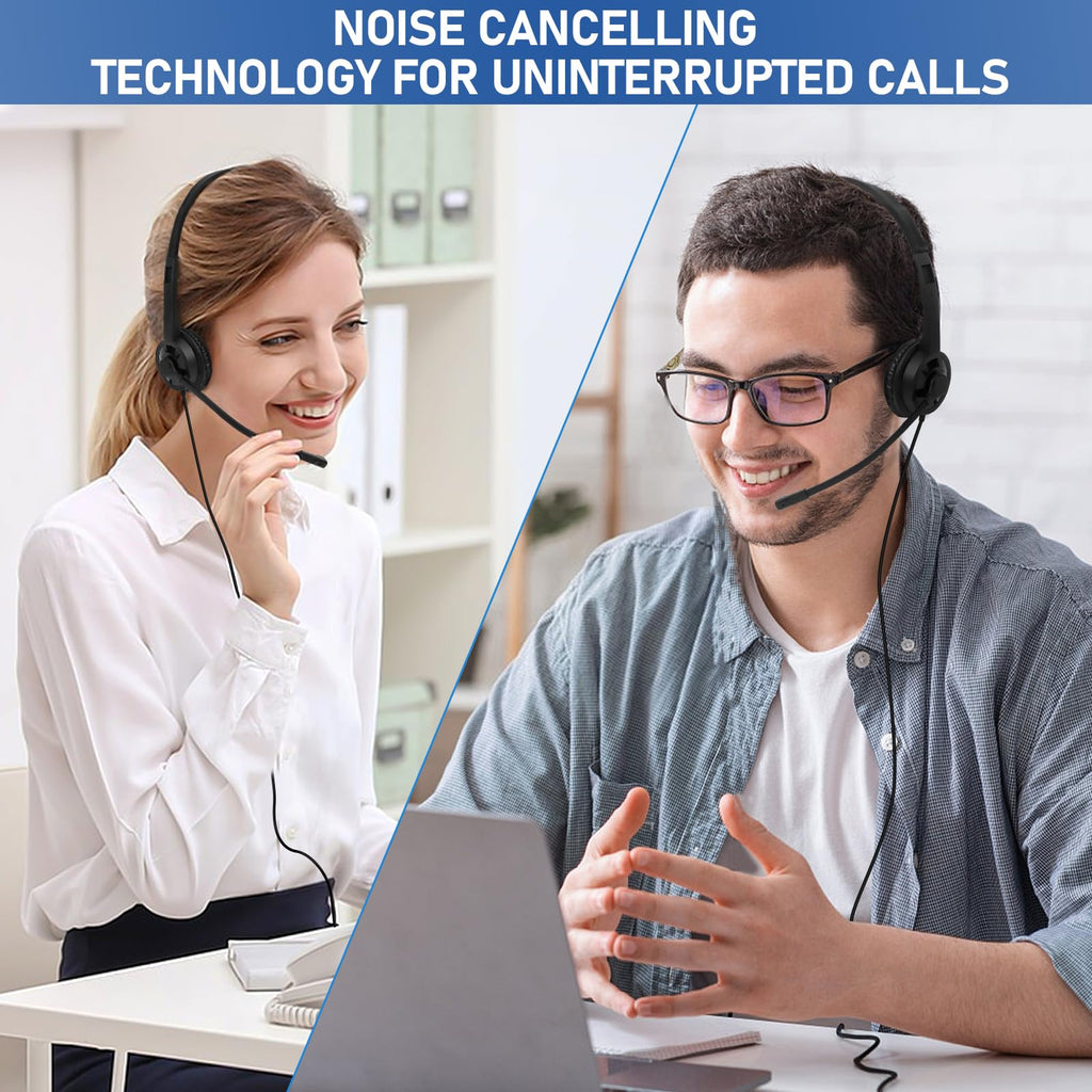 2 Pack Bulk Headphones with Microphone for Classroom Kids, On-Ear Wired Computer Headset with Rotating Mic for School Students K-12 Chromebooks PC Laptop Office Meetings