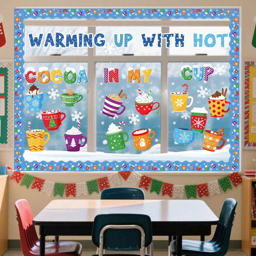 Funrous 71 Pcs Winter Bulletin Board Set Holidays Around The World