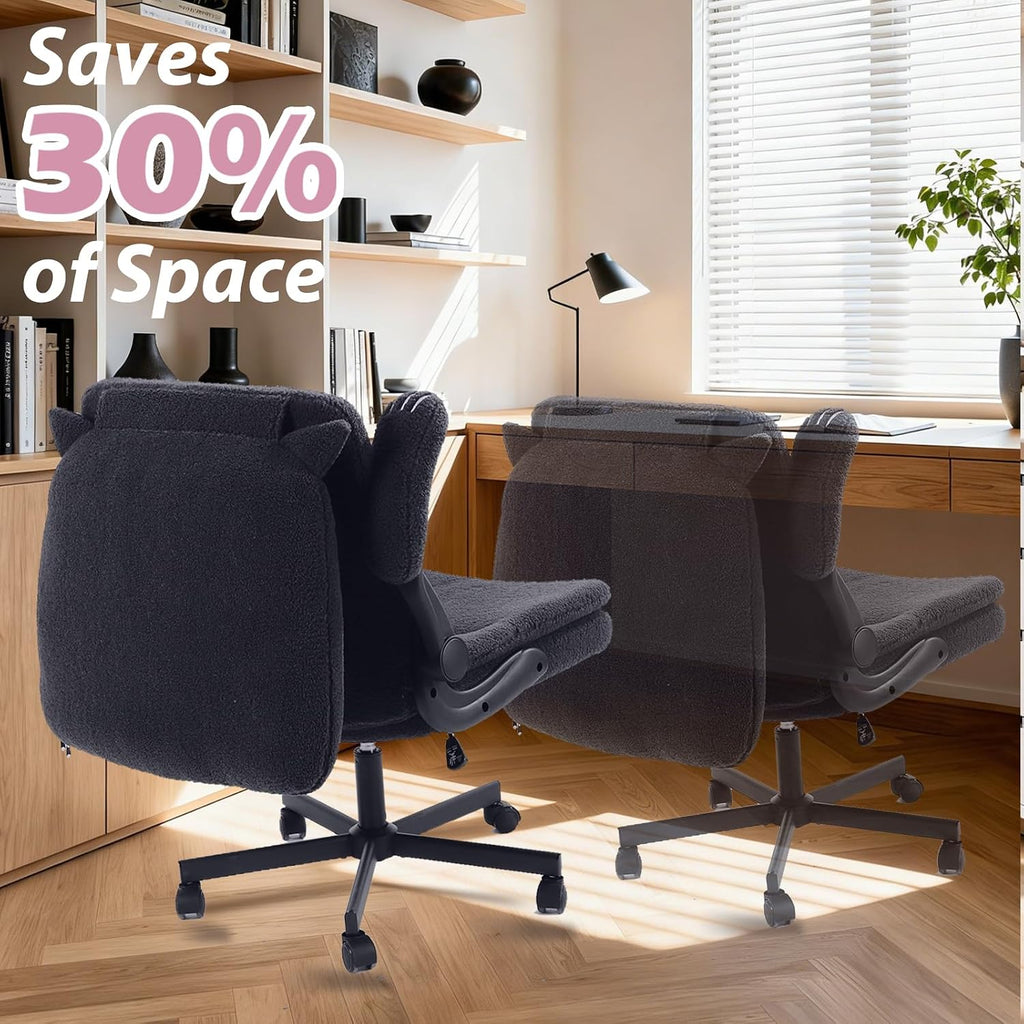 TUNYI Wide Cushioned Desk Chair with Wheels (Multiple Colors)
