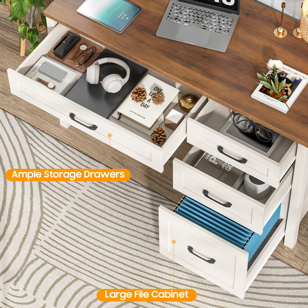 Vabches 47-Inch Student Desk with Drawers