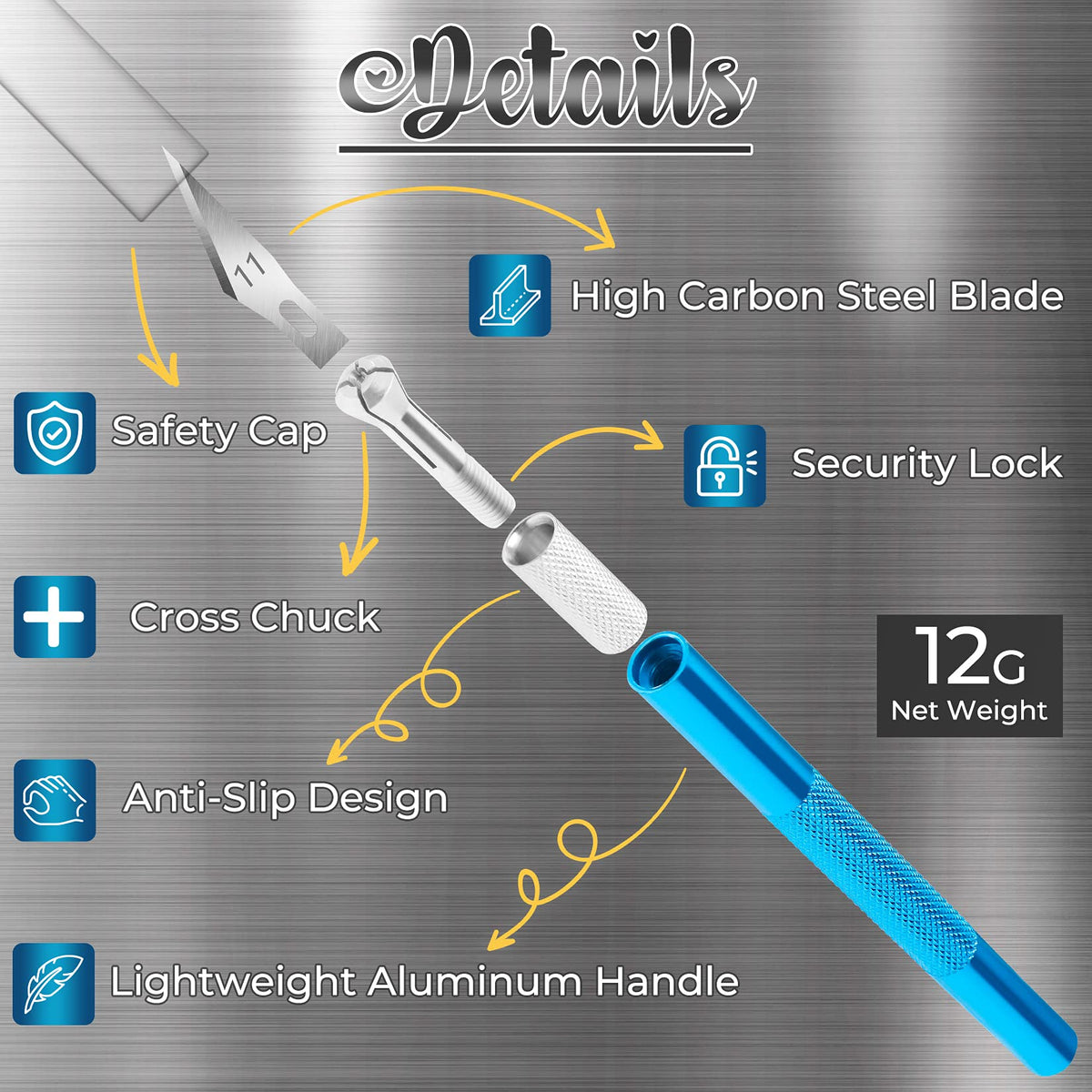 DIYSELF 16-Piece Precision Craft Knife & Hobby Knife Kit with Magnetic Storage Case