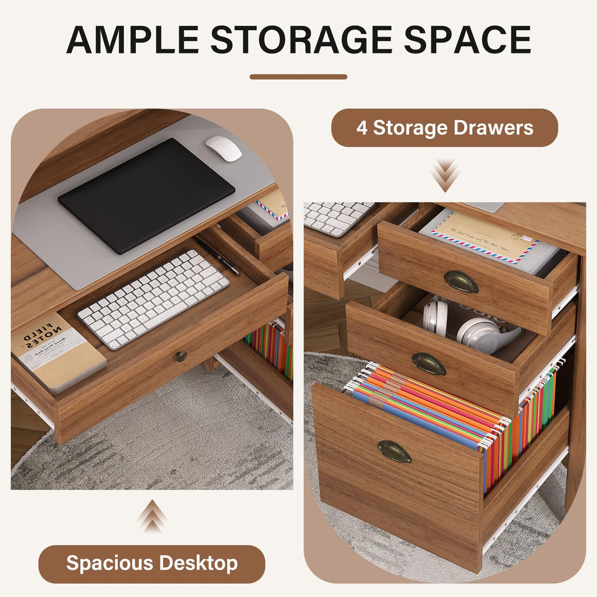 4 EVER WINNER 47-Inch Student Desk with Drawers