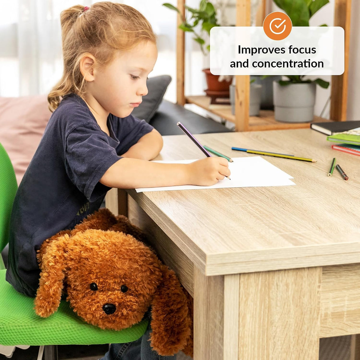 ODOXIA Weighted Lap Pad for Kids | Calming & Comforting | Lap Animal | Dog Buddy | Sensory Weight Animals | Weighted Blanket for Sensory Disorder | Carrying Bag Included | 5 Lbs