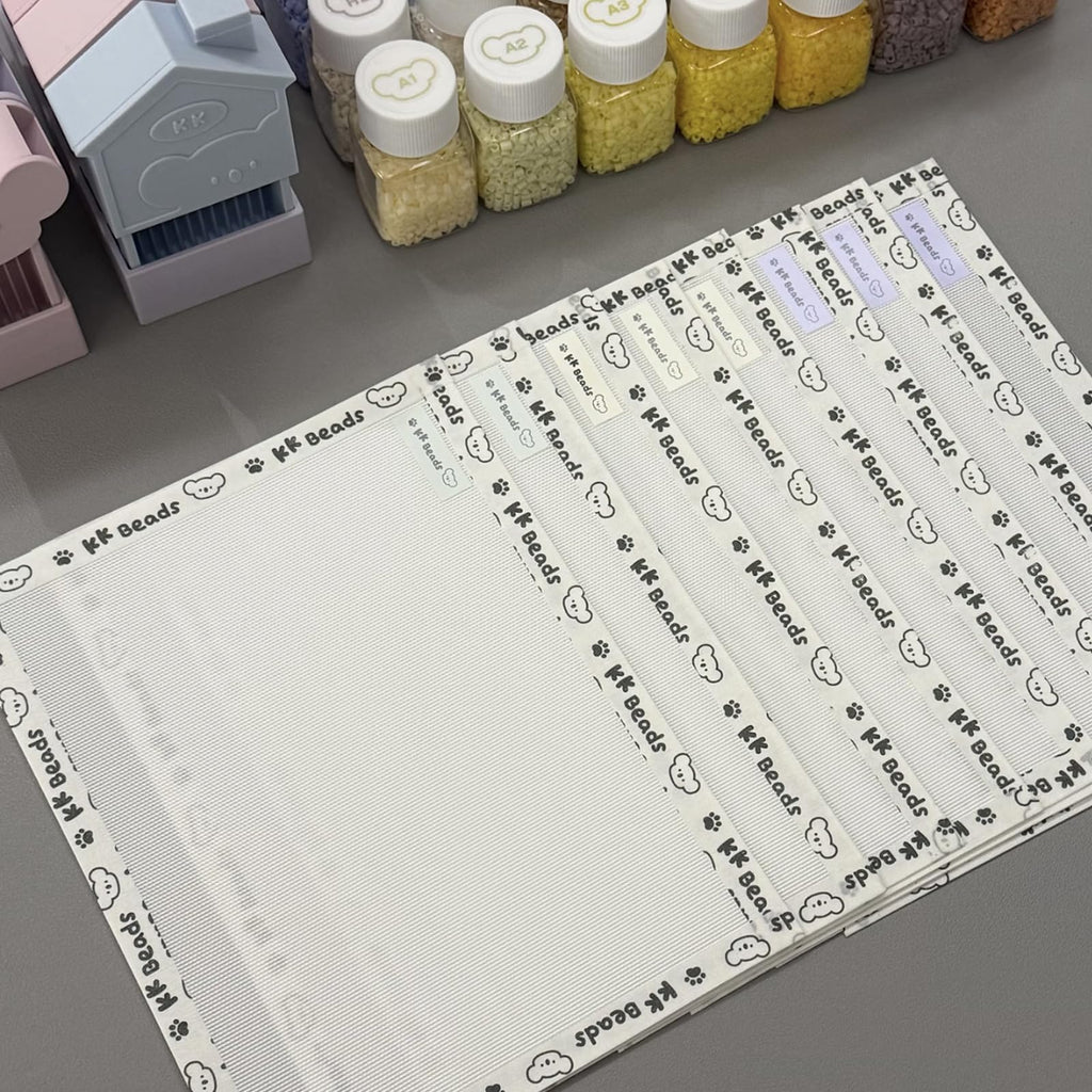6 Sheets Rainbow Glitter Iron Paper for Perler Beads 7.8x6 Inch