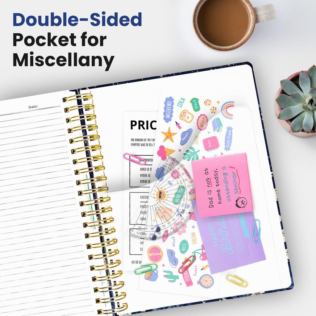 Taja Spiral Notebooks for Work 5 Subject Notebook with Removable Dividers