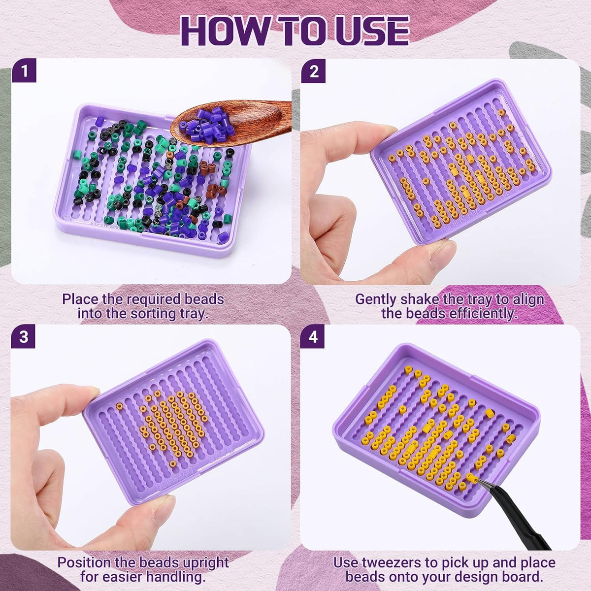 Beeveer 12 Pcs 2.6mm Fuse Beads Picking Trays 2.6 x 2 Inches Bead Sorting Trays Organizer Efficient Sorting Tools for Melty Beads for DIY Arts Crafts