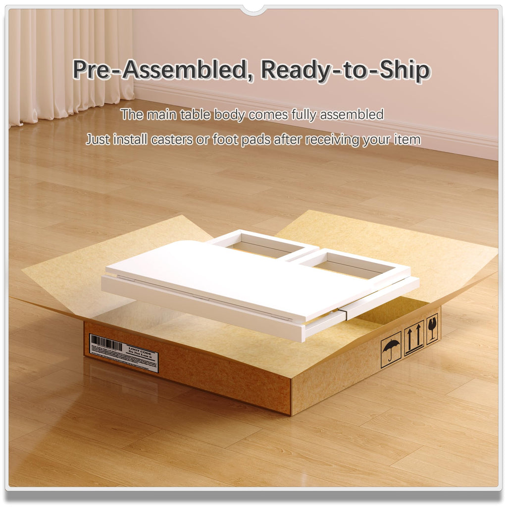 4NM 27.5-Inch Folding Student Desk with Wheels