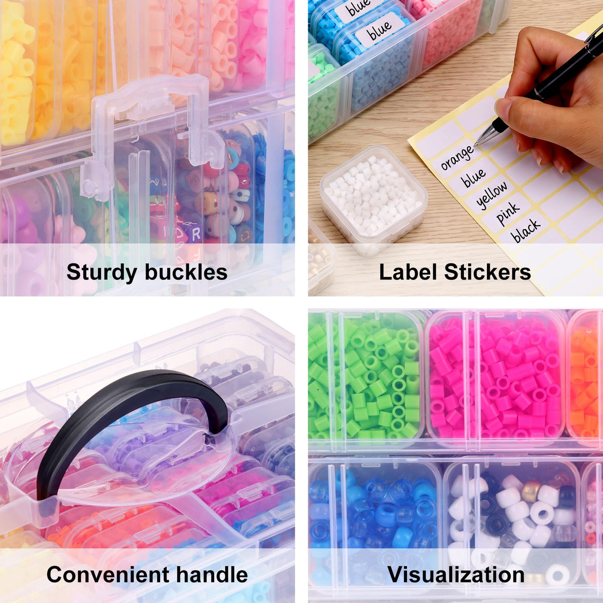 Bead Organizer 3 Tier 30 grid Stackable Craft Tackle Storage Container