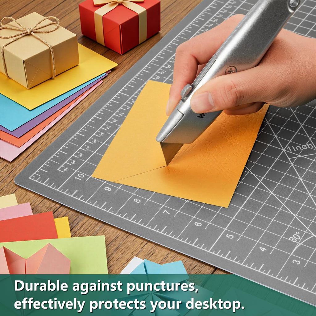 WORKLION 12" x 18" Art Self Healing PVC Cutting Mat, Double Sided, Gridded Rotary Cutting Board for Craft, Fabric, Quilting, Sewing, Scrapbooking Project……