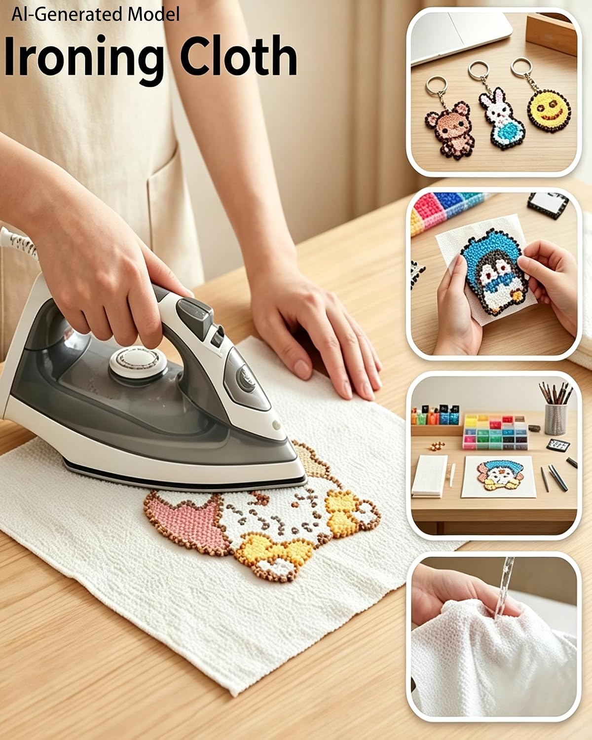 2pcs Fuse Bead Ironing Towel with Thick Texture for DIY Crafts