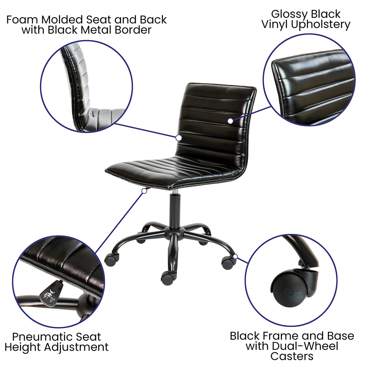 Flash Furniture Swivel Office Chair, Black