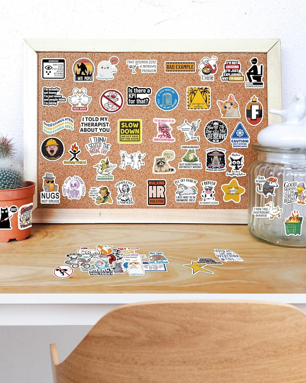 300 Pcs Funny Stickers for Adults, Sticker Pack for Water Bottle Laptop