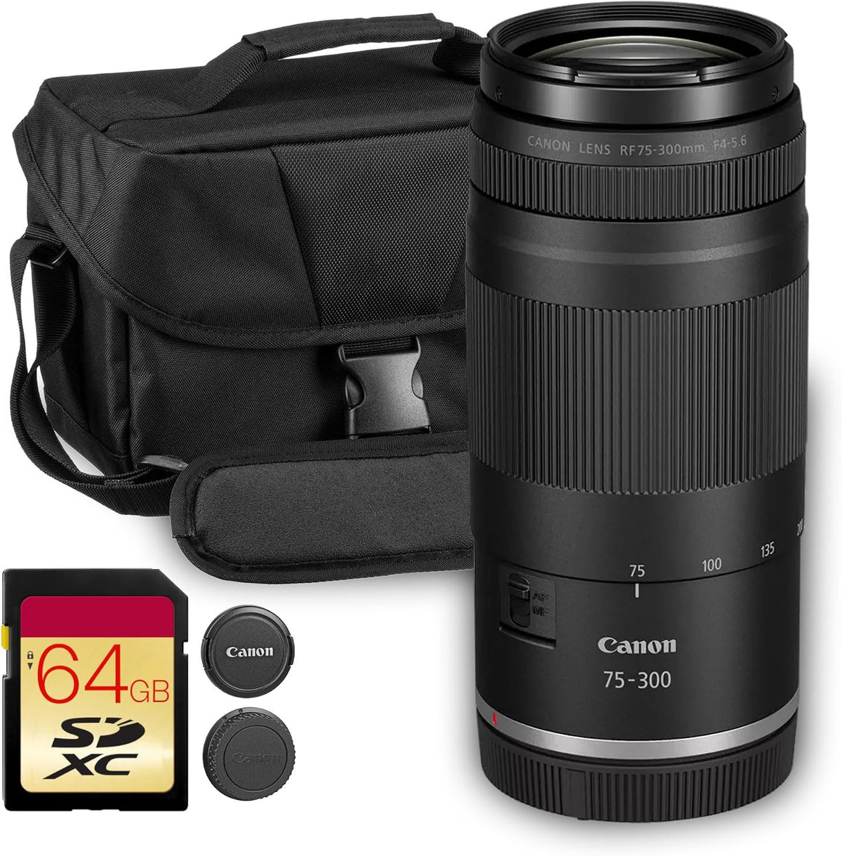 Canon RF 75-300mm f/4-5.6 Compact Telephoto Zoom Lens (7155C002) Bundle