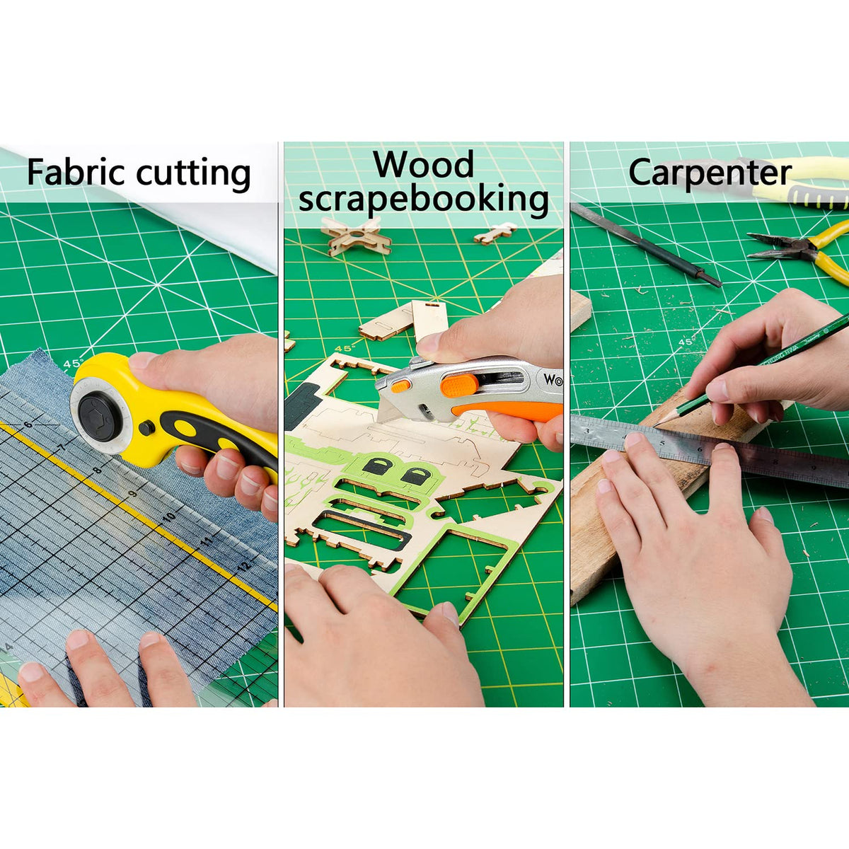 WORKLION 12" x 18" Art Self Healing PVC Cutting Mat, Double Sided, Gridded Rotary Cutting Board for Craft, Fabric, Quilting, Sewing, Scrapbooking Project……