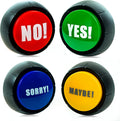 Yes No Maybe Sorry Sound Buttons, Set of 4 Talking Answer Buzzers
