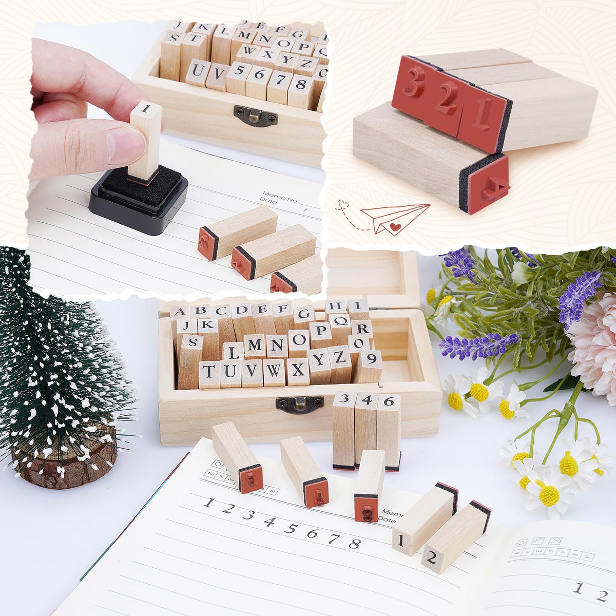 UCEC CRAFT: 70-Piece Alphabet Rubber Stamp Set for Clay & Crafting – Letters, Numbers & Punctuation
