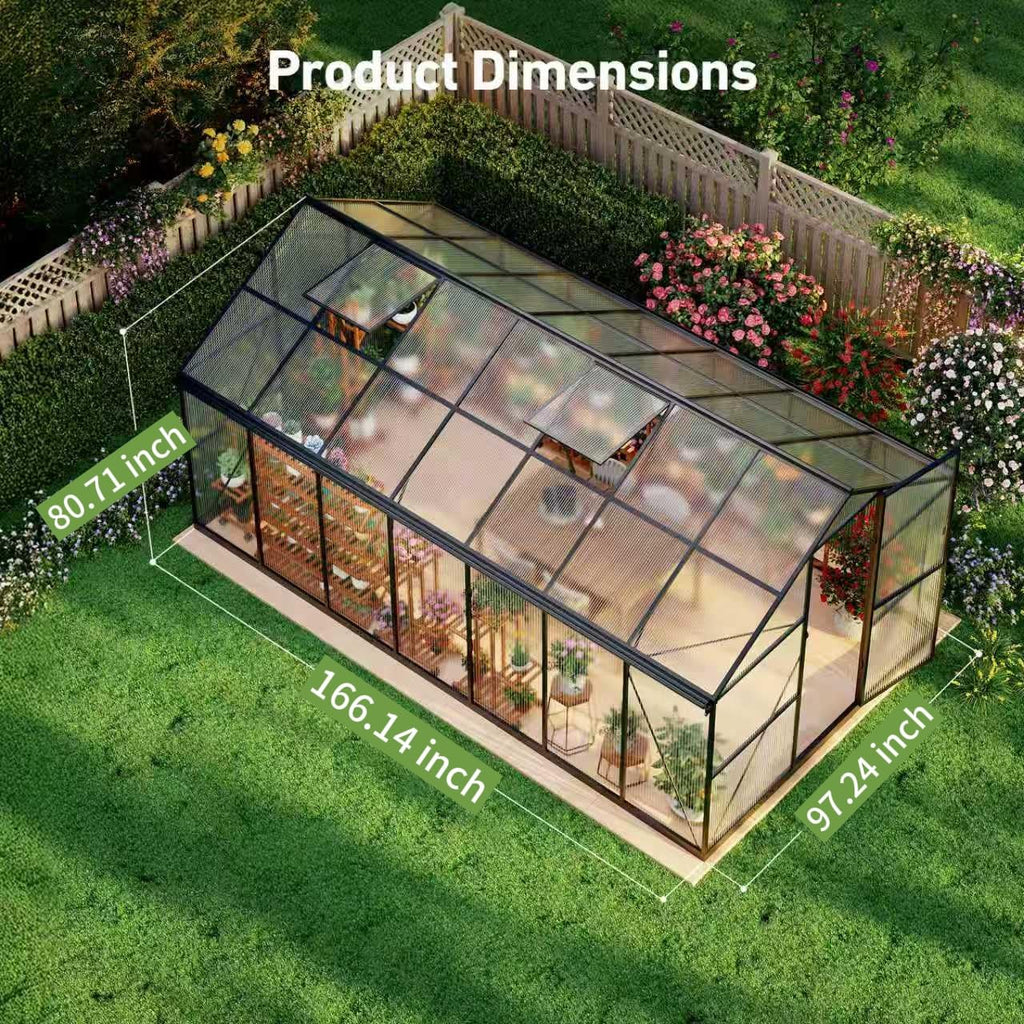 Windproof Tunnel Greenhouse with Thermometer (Multiple Sizes)
