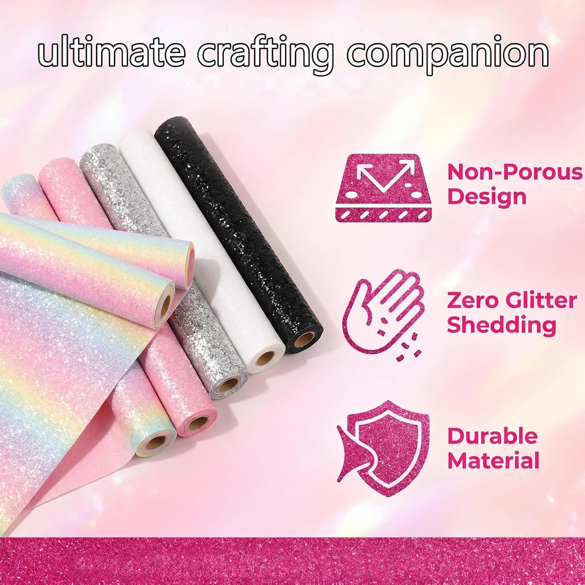 6 Sheets Rainbow Glitter Iron Paper for Perler Beads 7.8x6 Inch