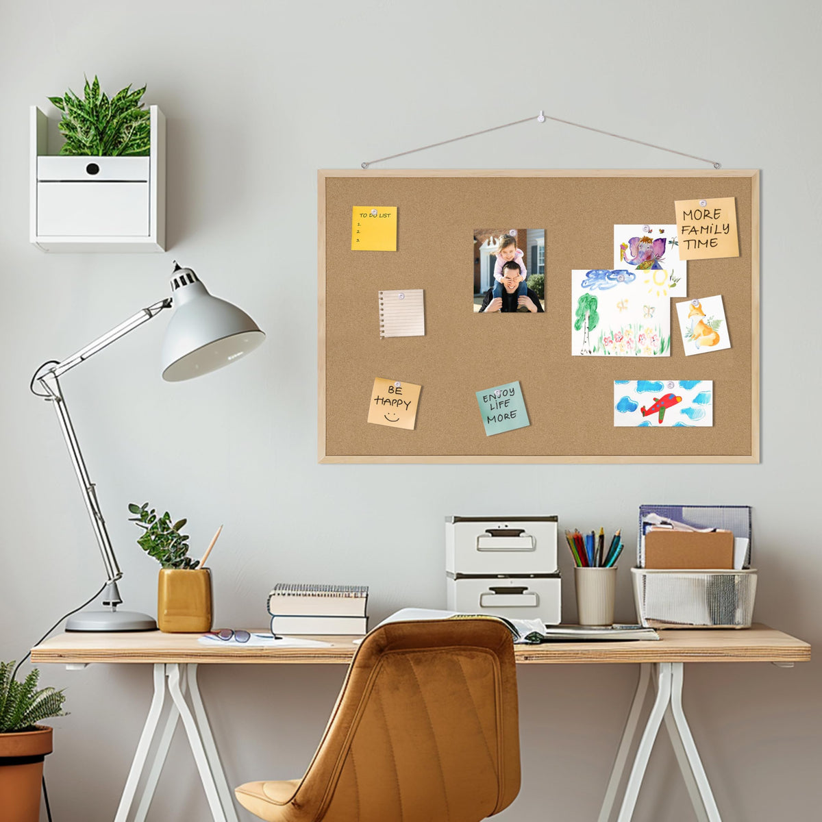 DAHAPYBOO Framed Cork Bulletin Board