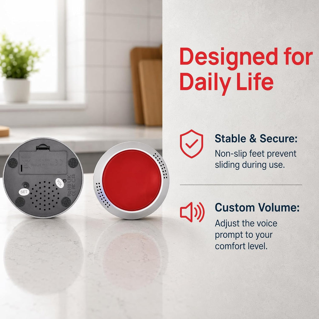 Talking Clock Button for The Blind, Elderly or Visually impaired (English)