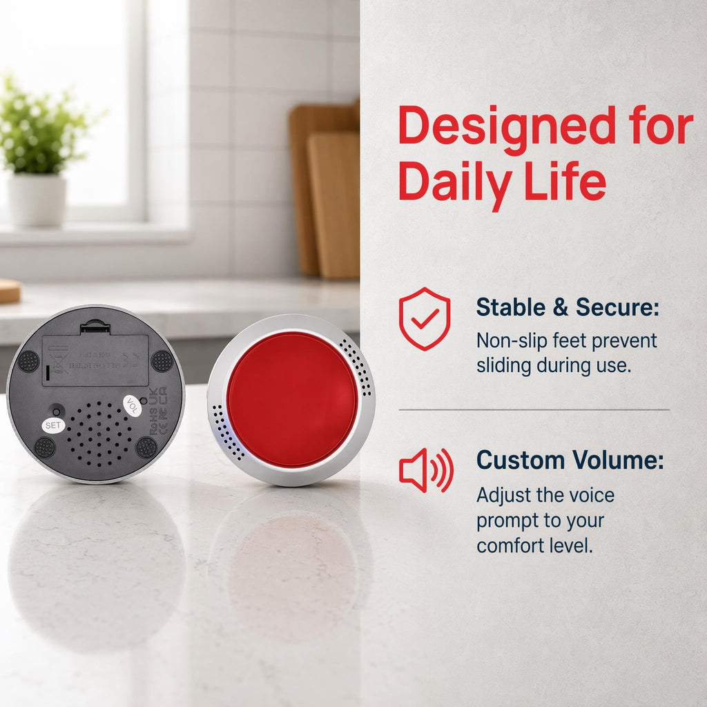 Talking Clock Button for The Blind, Elderly or Visually impaired (English)