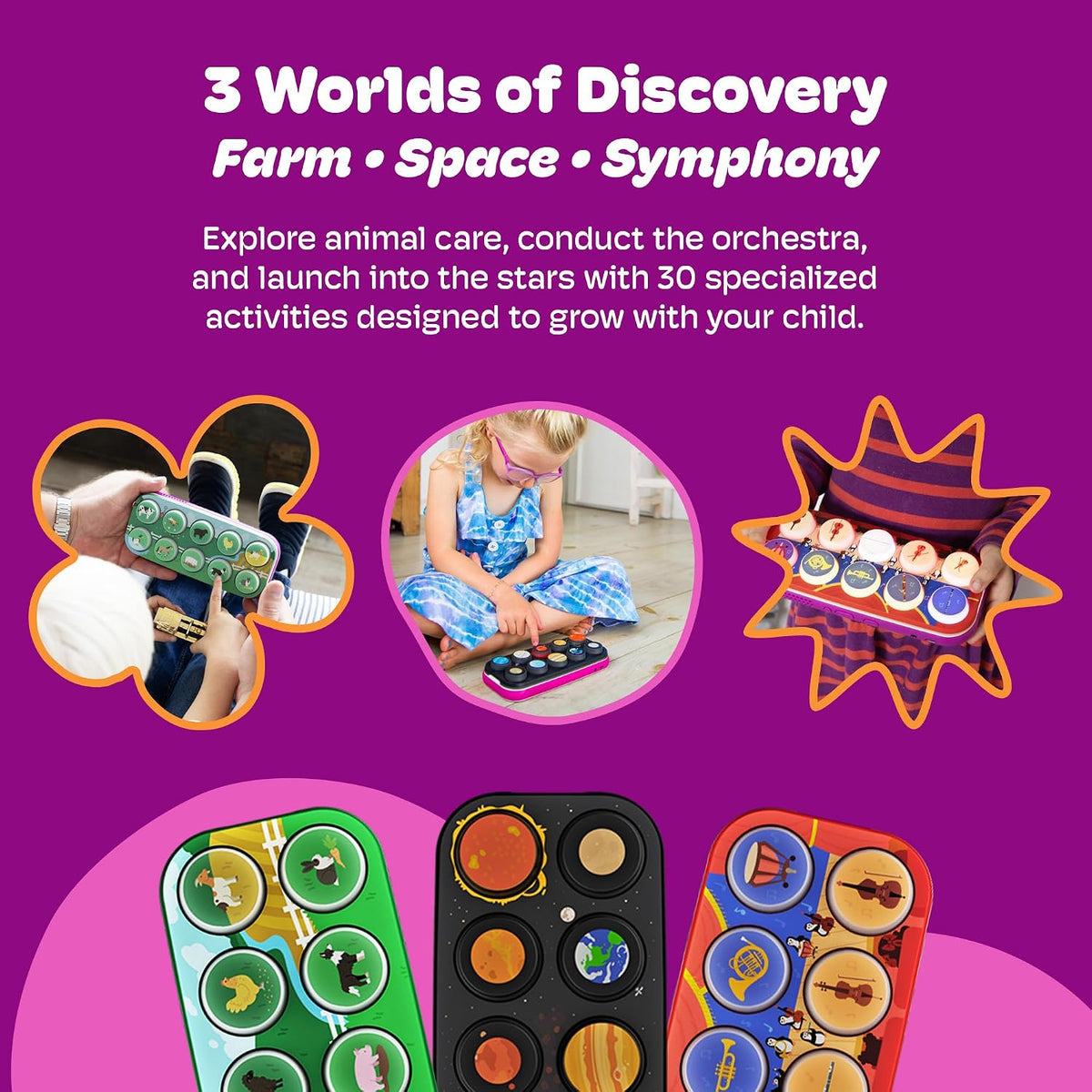 Boppo Screen-Free Learning Tablet and 3 Toppo Expansion Packs Bundle