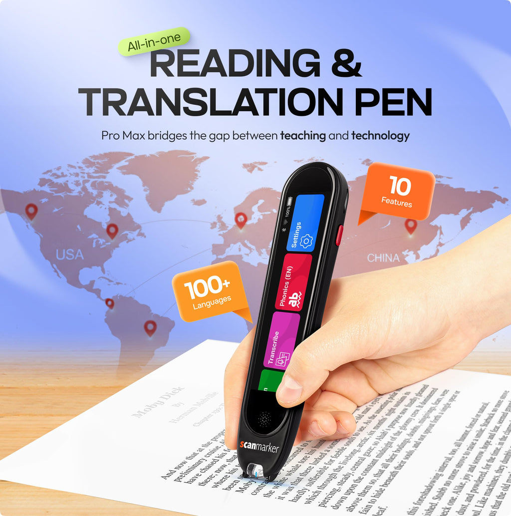 Scanmarker Pro | Translation Pen & Reading Pen for Kids & Adults | Assistive Tool & Language Translator Device for Dyslexia, Reading Support & Language Learners | Translator Pen for 100 Languages