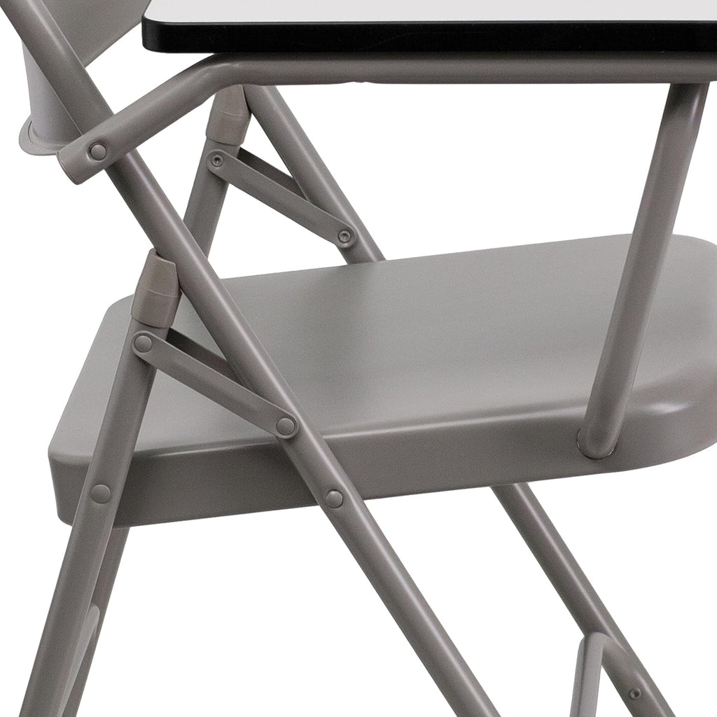Flash Furniture Ralph Premium Steel Folding Chair with Right Handed Tablet Arm