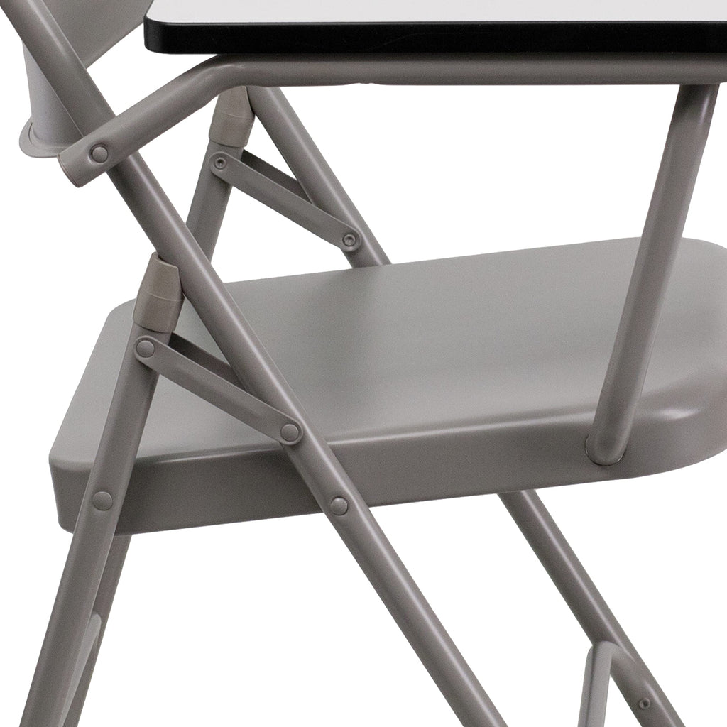 Flash Furniture Ralph Premium Steel Folding Chair with Right Handed Tablet Arm