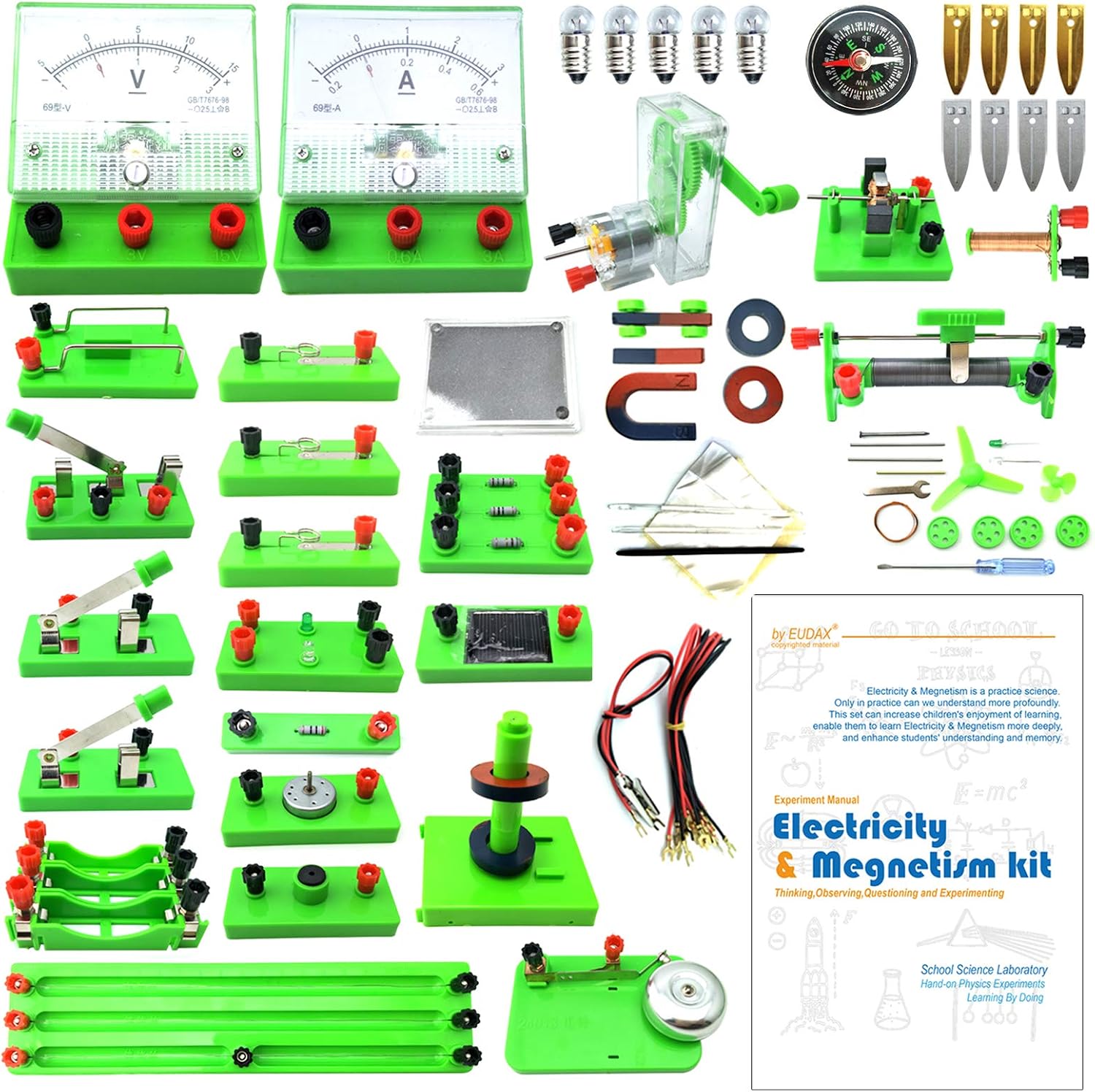 Basic Electricity & Magnetism Experiment Kit (Grades 9–11)