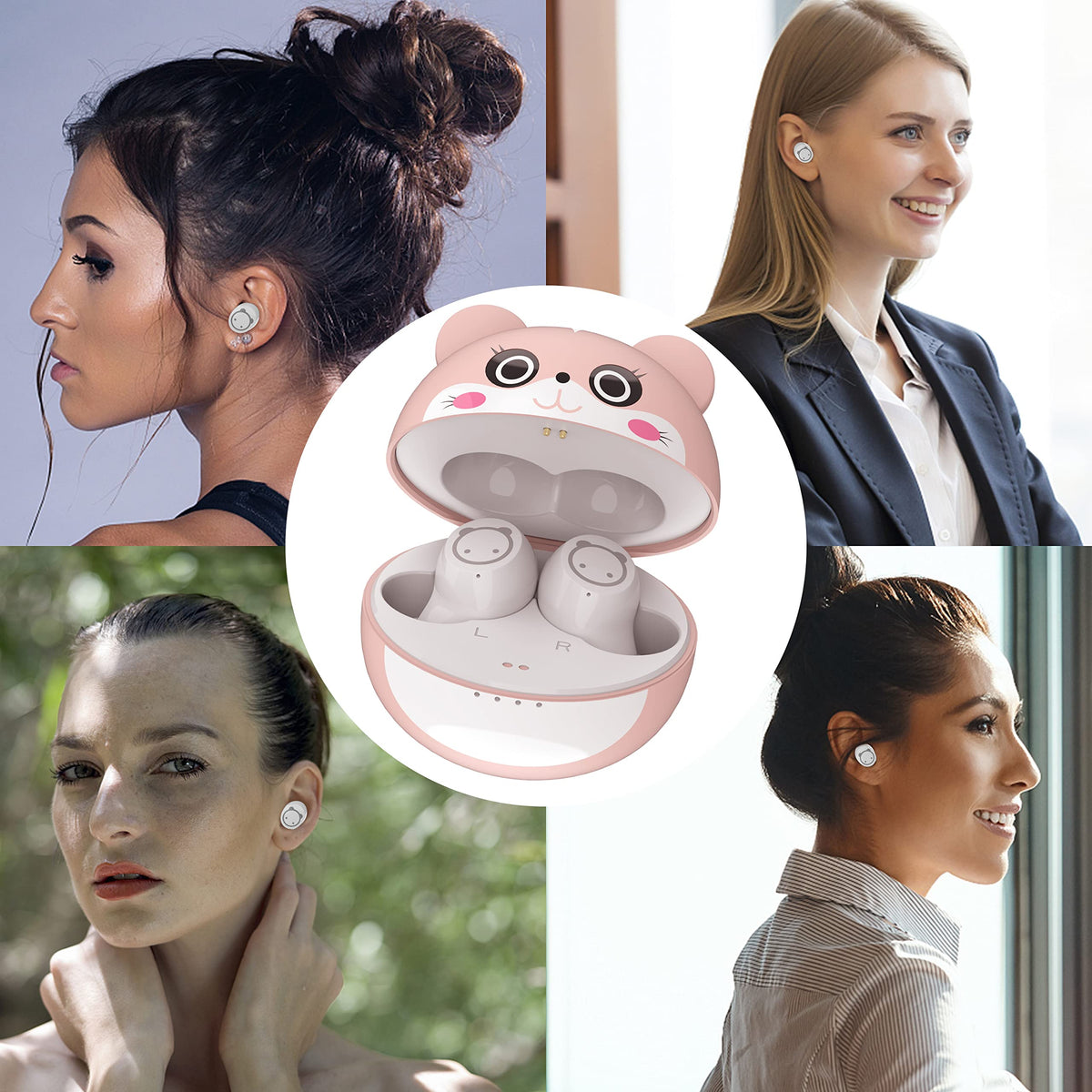 Kids Wireless Earbuds, Noise Reduction Earbuds for Kids Bluetooth 5.0 Waterproof in-Ear Headphones with Mic and Charging Case, Deep Bass Touch Control 36H Playtime Headset for School.