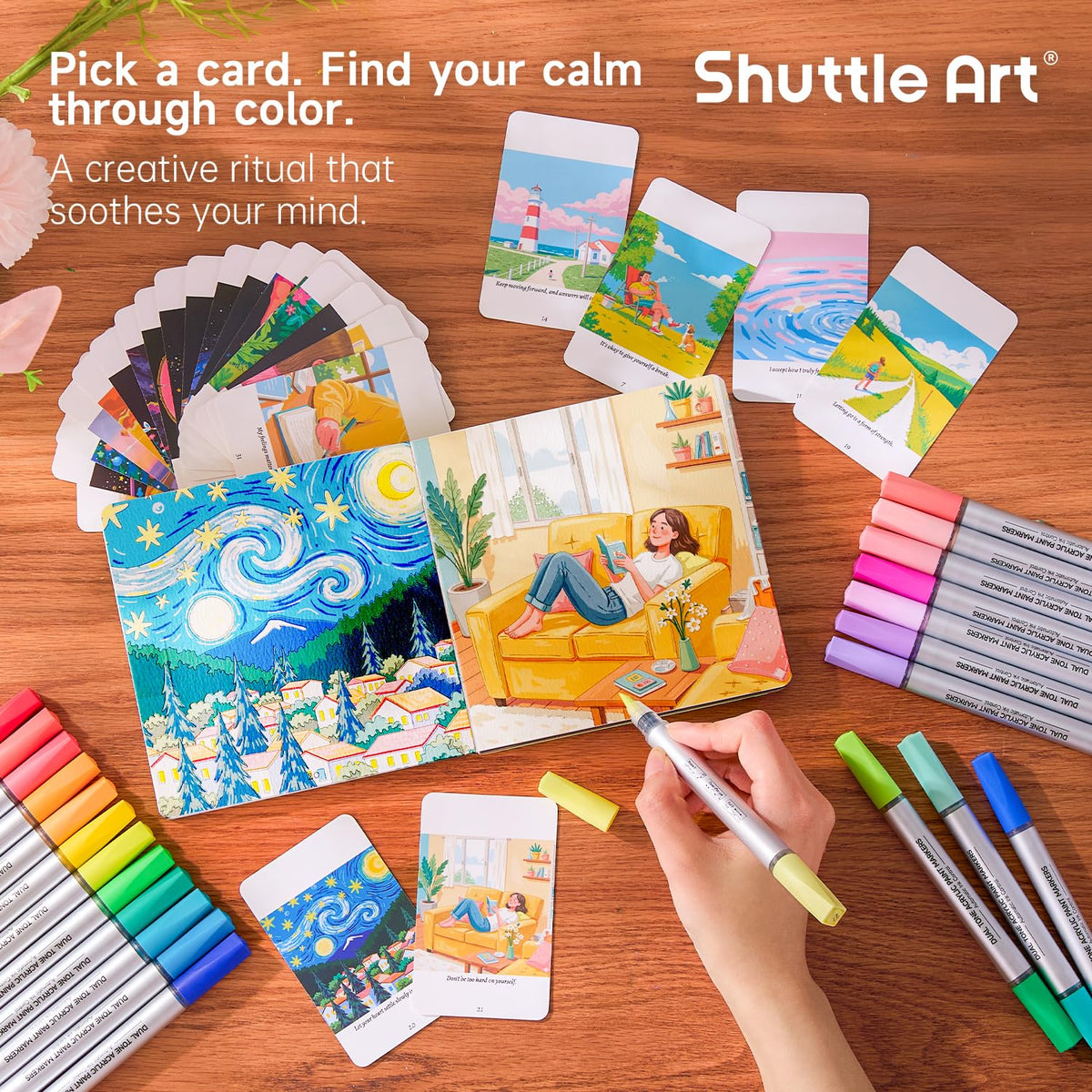 Shuttle Art 96 Colors Dual Tone Refillable Acrylic Markers with 100 Refills
