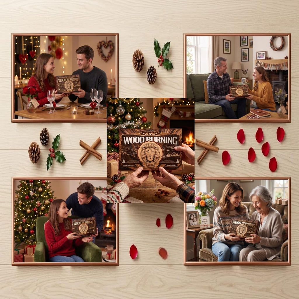 TOPWOOZU Wood Burning Tool Kit for Adults Beginners Christmas Gifts for Men