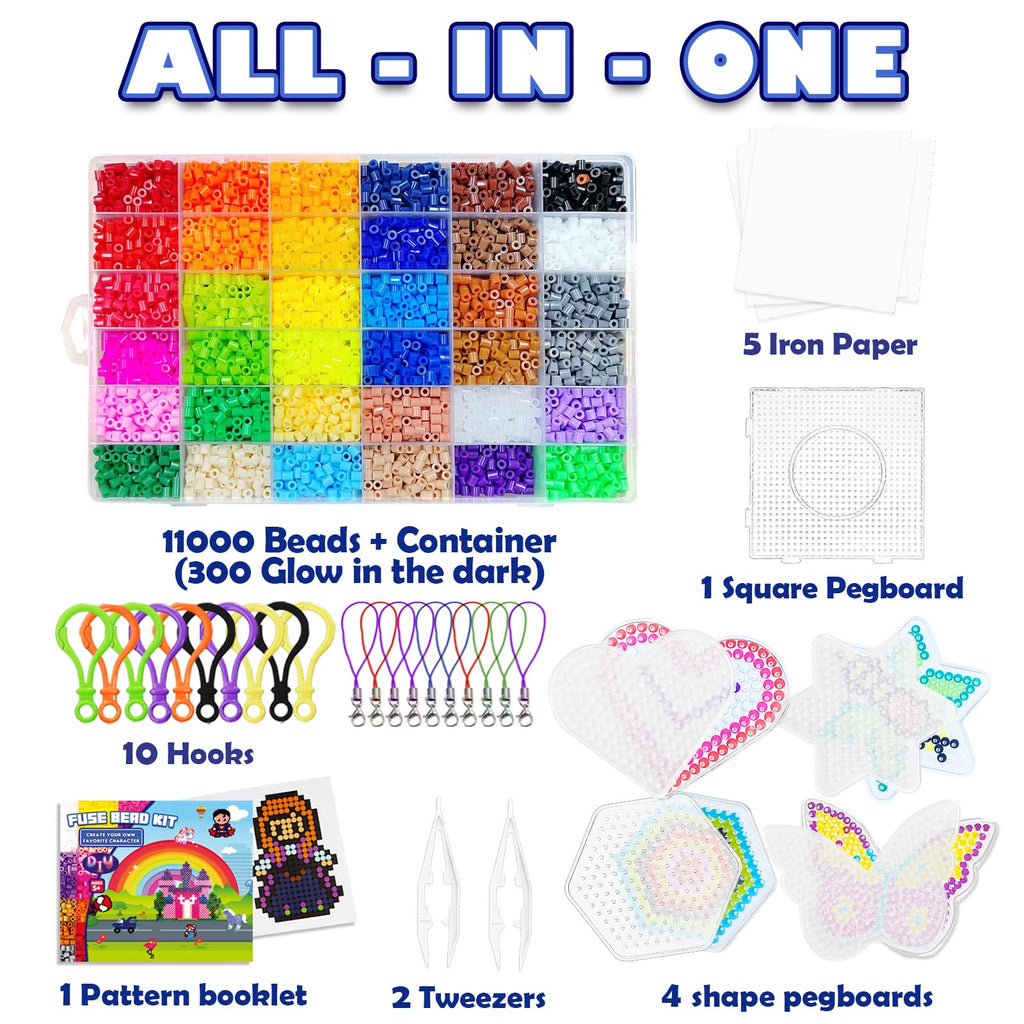 23000 5mm Fuse Beads Kit for Craft Gifts - 22 Colors | 106 Patterns
