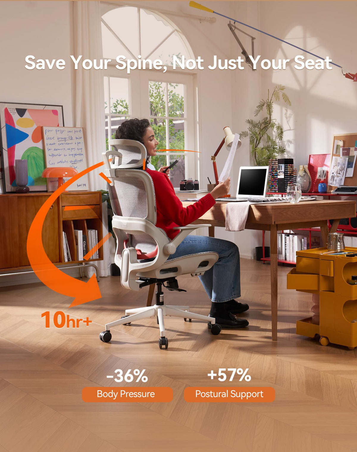 SIHOO M18 Ergonomic Office Chair, Mesh Back Desk Chair with Headrest